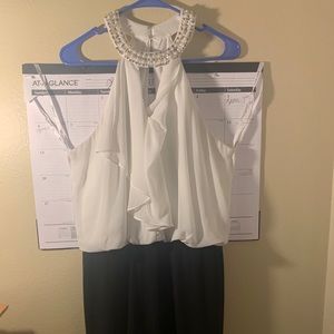 White and black dress